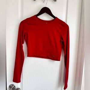 Hollister Vibrant Red Long Sleeve Crop Top